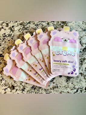 Crème Shop Beary Soft Skin! Printed Essence Sheet Mask - Pink_Set of 6